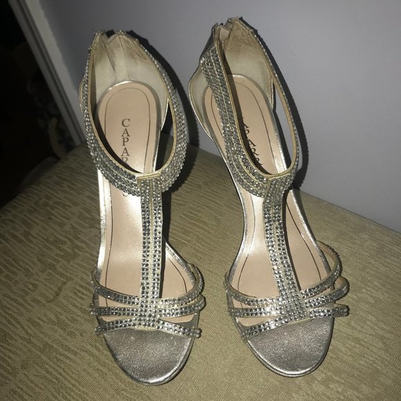 Caparros Silver Rhinestone Heels - Picture 3 of 5